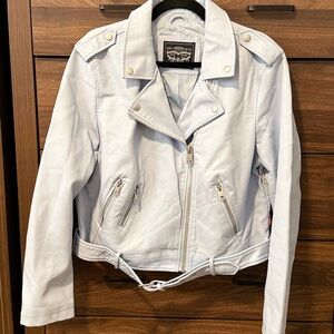 Levi's Women's Soft Blue Leather Jacket